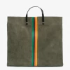 She She Boutique Clare V. Simple Tote - Army With Stripes 1 She She Boutique Clare V. Simple Tote - Army With Stripes