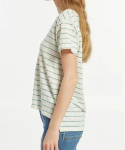 She She Boutique NEW ARRIVALS Hattie Tee - Aqua Stripe OR Bronze Stripe