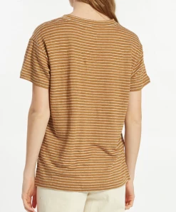 She She Boutique NEW ARRIVALS Hattie Tee - Aqua Stripe OR Bronze Stripe