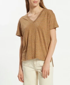 She She Boutique NEW ARRIVALS Hattie Tee - Aqua Stripe OR Bronze Stripe