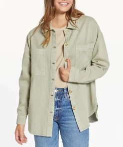 She She Boutique Fletcher Shacket - Seagrass