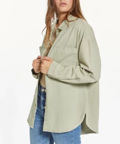 She She Boutique Fletcher Shacket - Seagrass