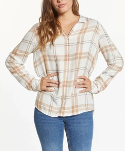She She Boutique NEW ARRIVALS Everleigh Top - Almond/Cream
