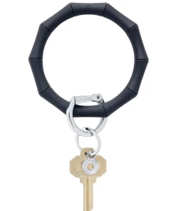 She She Boutique ACCESSORIES Big O Silicone Bamboo Key Ring - Back In Black