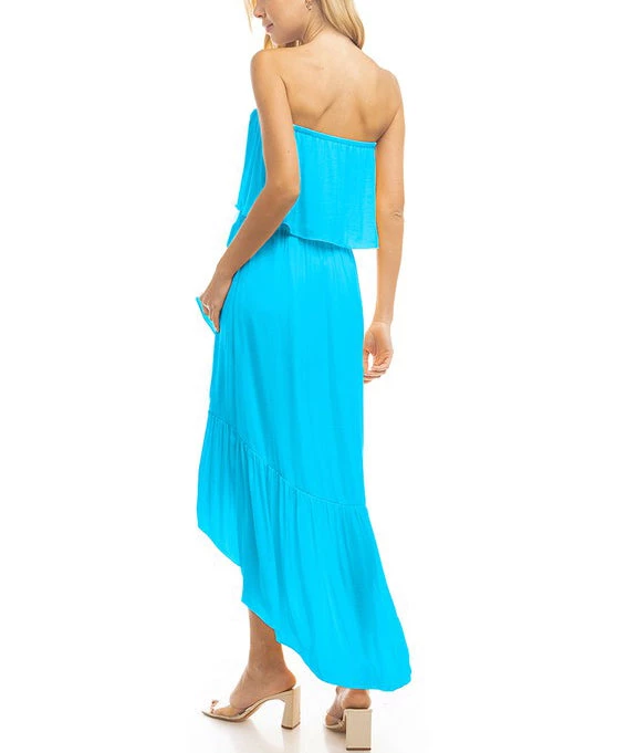 She She Boutique High Low Maxi Dress - Blue Jewel 4 She She Boutique High Low Maxi Dress - Blue Jewel