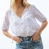 She She Boutique Textured Tonal Plaid Top - White