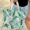 She She Boutique Senorita Palm Tote Bag - Green HANDBAGS