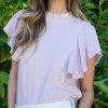She She Boutique CLOTHING Textured Top - Pink