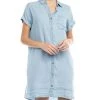 She She Boutique Button Down Dress - Light Blue