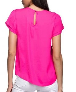 She She Boutique Tulip Sleeve Blouse - Viola, Off White OR Hot Pink