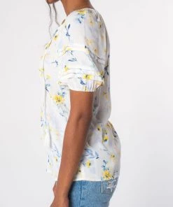 She She Boutique CLOTHING Floral Blouse - Cream/Yellow