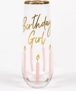 She She Boutique GIFTS Stemless Champagne Glass - Birthday Girl