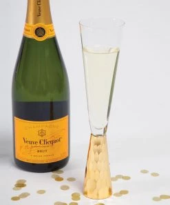She She Boutique GIFTS Gold Hammered Champagne Glass