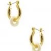 She She Boutique Dainty Hoop Earrings - Gold/ White