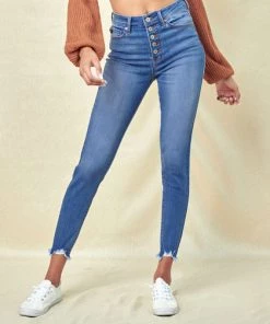 She She Boutique High Rise Skinny Jeans - Medium Wash CLOTHING