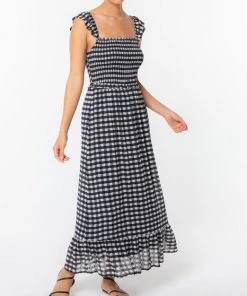 She She Boutique Checkered Maxi Dress - Black/White CLOTHING