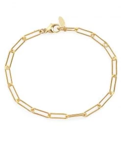 Kris Nations Thick Paperclip Chain Bracelet - Gold JEWELRY