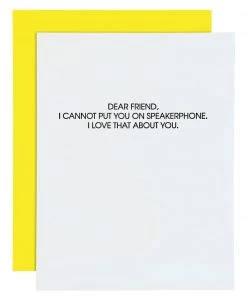 She She Boutique Letterpress Card - Speakerphone GIFTS