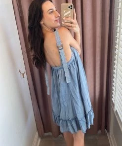 She She Boutique CLOTHING Tencel Dress - Denim