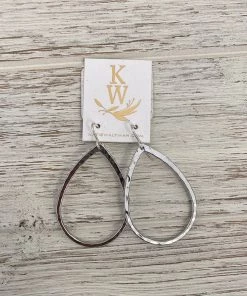 She She Boutique Teardrop Hoop Earrings - Silver