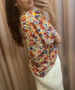 She She Boutique Floral Print Top - Ivory