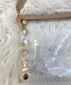 She She Boutique HANDBAGS Wyatt Clear Crossbody Bag - Nude