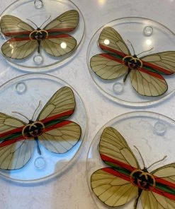She She Boutique Set Of 4 Coasters - Butterfly