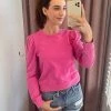 She She Boutique French Terry Pullover Top - Hot Pink CLOTHING