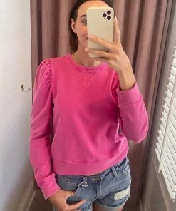 She She Boutique French Terry Pullover Top - Hot Pink CLOTHING