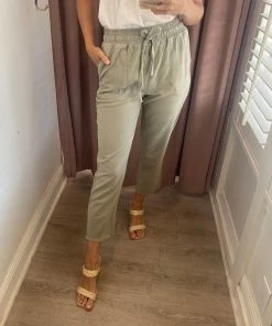 She She Boutique Tuscany Jogger Pants - Seagrass