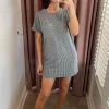 She She Boutique Ribbed Short Sleeve Dress - Forest OR Chocolate