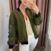 She She Boutique Windbreaker Bomber Jacket - Olive Green