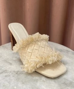 She She Boutique Cayra Woven Mule - Cream