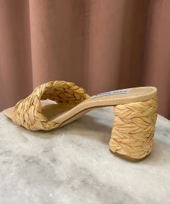 Steve Madden Laveda Raffia Heels - Natural SHOES