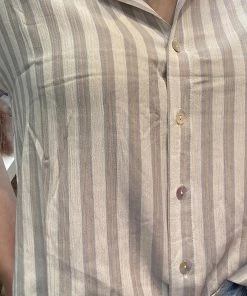 She She Boutique Stripe Button Down Top - Natural