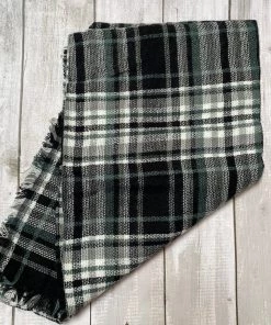 She She Boutique Plaid Scarf - Black - FINAL SALE