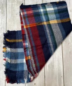 She She Boutique Plaid Scarf - Blue - FINAL SALE ACCESSORIES