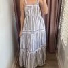 She She Boutique CLOTHING Square Neck Maxi Dress - Ivory/Blue