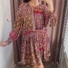 She She Boutique Boho Print Dress - Plum Combo