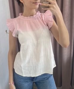 She She Boutique Ombre Dip Dye Top - Pink
