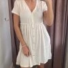She She Boutique Buton Down Dress - White CLOTHING