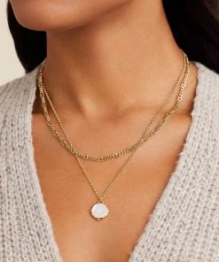 Gorjana Sunburst Etched Layered Necklace - Gold