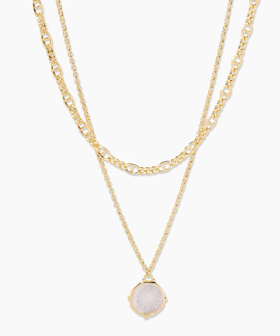 Gorjana Sunburst Etched Layered Necklace - Gold 4 Gorjana Sunburst Etched Layered Necklace - Gold