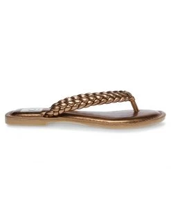 She She Boutique DV By Dolce Vita Jan Braided Flip Flop - Bronze OR White SHOES