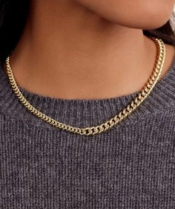 Gorjana Lou Link Asymmetrical Necklace - Gold JEWELRY