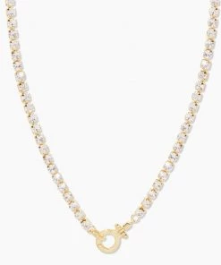 JEWELRY Gorjana Parker Shimmer Clasp Necklace - Gold