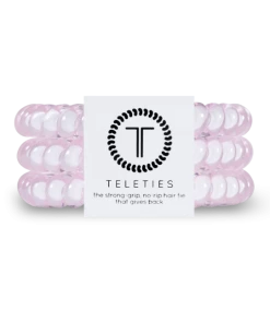 Teleties ACCESSORIES Small Coil Hair Tie Set - Rose Water Pink