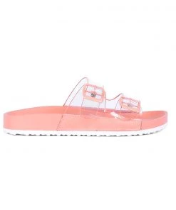 She She Boutique DV By Dolce Vita See Thru Slide Sandal - Periwinkle OR Coral