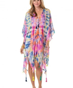 She She Boutique Swim Suit Cover Up - Pink Lei Floral OR Multi Tie Dye
