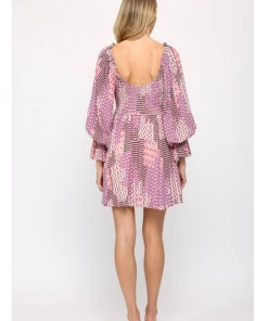 She She Boutique Geometric Print Dress - Purple Multi